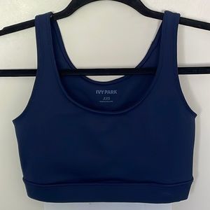 Ivy Park Navy Blue Keyhole Sports Bra XXS